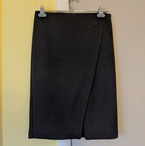 Black pencil skirt with split